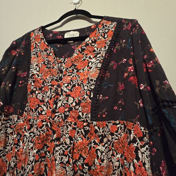 Cafe Marrakesh Floral Peasant Top Women XL Prairie Festival Crochet Boho Cottage - Picture 5 of 13